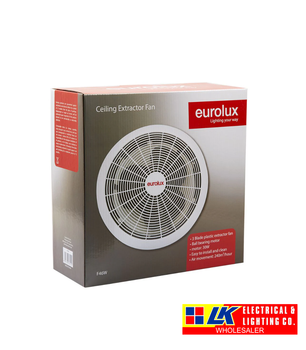 LK Electrical & Lighting - Eurolux Extractor Fan Round 200mm White